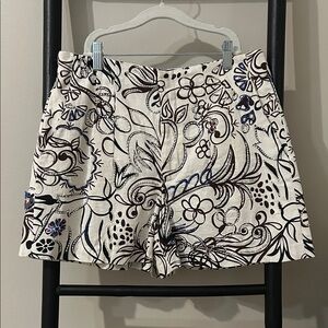 Zara Floral Patterned Shorts - Black, Blue, Brown